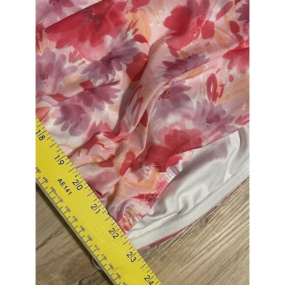 Hello Molly TOTALLY FABULOUS Strapless Mesh Ruched Mini Dress Floral Size XS - Picture 7 of 7